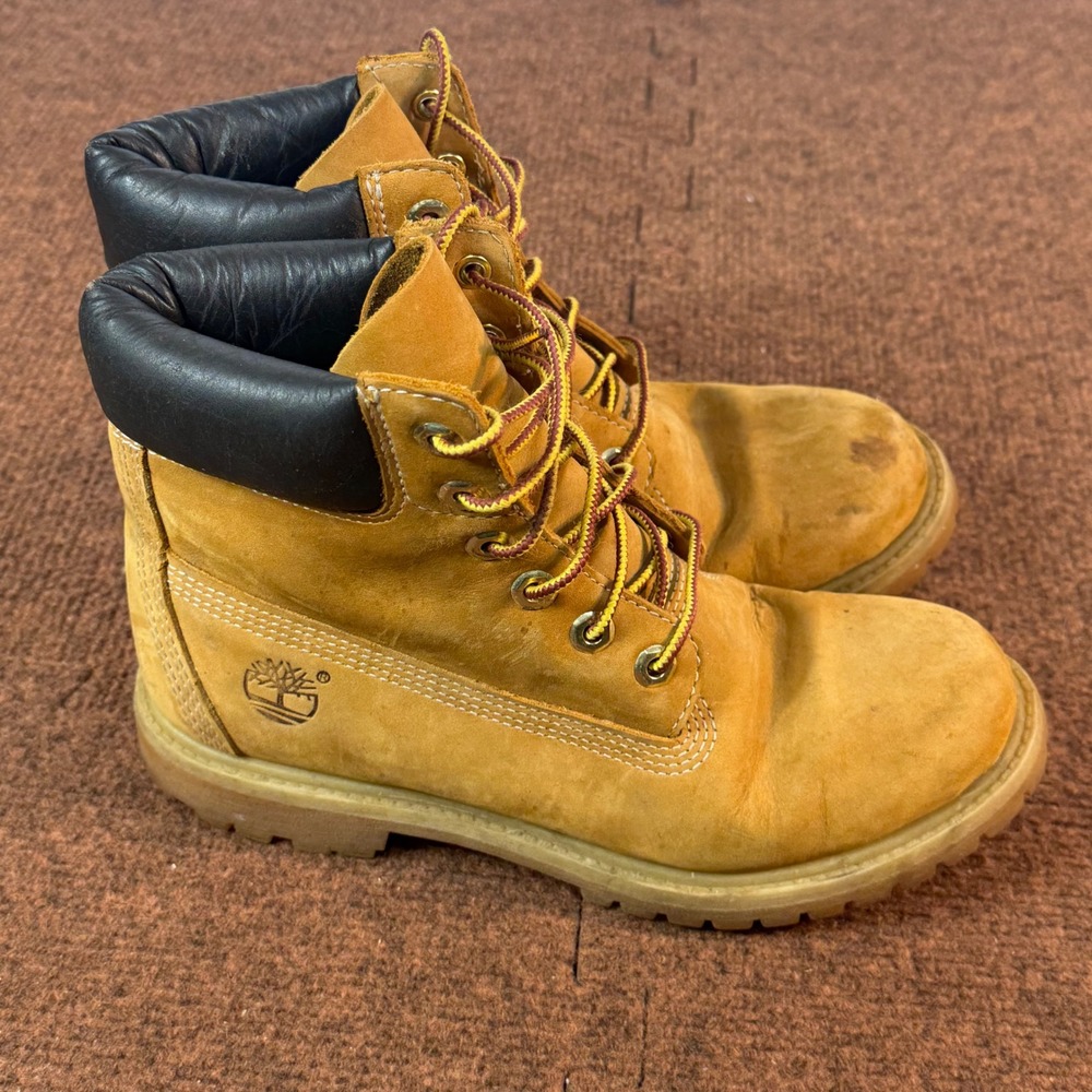 Timberland 6 Inch Premium Waterproof Boots Mens 7.5 Wheat Leather 10361 Work B-
